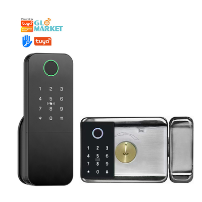 Glomarket Outdoor Elektronische Smart Fingerabdruck Passwort Digitales Schloss Tuya Ttlock Smart Türschloss