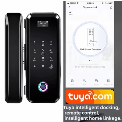 Glomarket Smart Tuya Wifi Glas Türschloss Fingerabdruck Digitale Tastatur Passwort Schloss Intelligente Verknüpfung Fernentriegelung