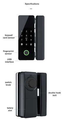 Glomarket Tuya Smart Glass Door Lock Biometrische Fingerabdrücke BLE Smart Electronic Lock Für Büro Glas Tür