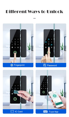 Glomarket Tuya Smart Glass Door Lock Biometrische Fingerabdrücke BLE Smart Electronic Lock Für Büro Glas Tür