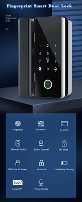 Glomarket Tuya Smart Glass Door Lock Biometrische Fingerabdrücke BLE Smart Electronic Lock Für Büro Glas Tür
