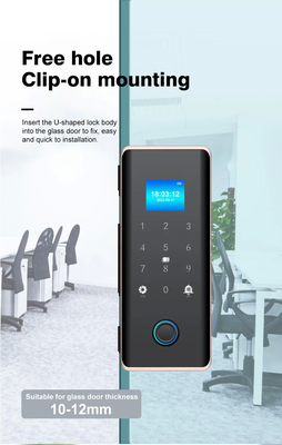 Glomarket Smart Glass Door Lock Wifi Fernbedienung Tuya App Büro Schließkarte Digitales Biometrisches Fingerabdruck Türschloss