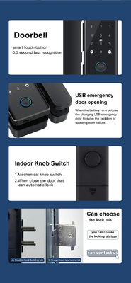 Glomarket Smart Glass Door Lock Wifi Fernbedienung Tuya App Büro Schließkarte Digitales Biometrisches Fingerabdruck Türschloss