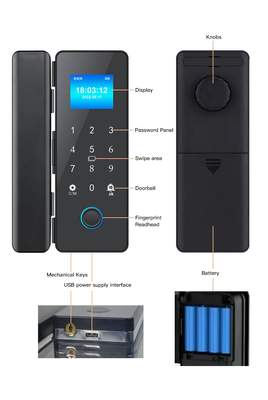 Glomarket Smart Glass Door Lock Wifi Fernbedienung Tuya App Büro Schließkarte Digitales Biometrisches Fingerabdruck Türschloss