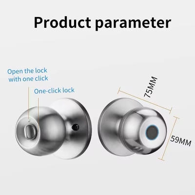 Glomarket Großhandel Intelligentes Rundknopfschloss Schlüsselloses Smart Door Handle Lock Tuya App Control Smart Fingerprint Türschloss