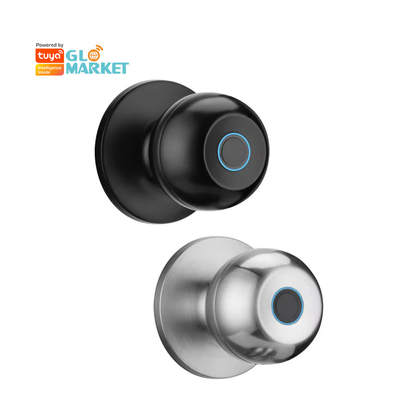 Glomarket Großhandel Intelligentes Rundknopfschloss Schlüsselloses Smart Door Handle Lock Tuya App Control Smart Fingerprint Türschloss