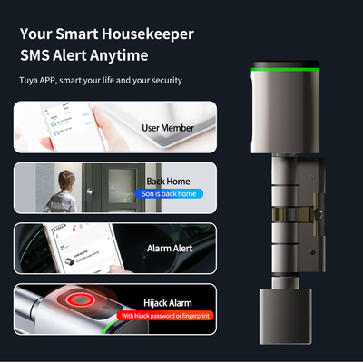 Glomarket Home Smart Door Lock Ttlock Smart Fingerprint Card Key Unlock Verstellbarer Zylinder Euro Smart Lock Tuya App Türschloss