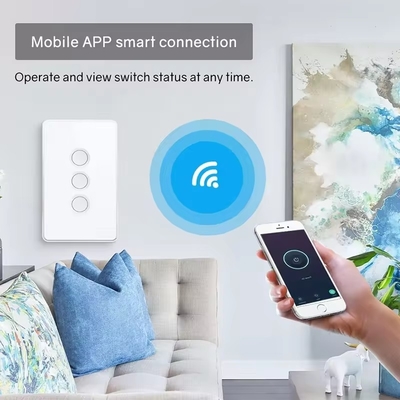 Glomarket Tuya Zigbee/wifi EU Gehärtetes Glas Konkave Taste Berührung Lichtschalter 1/2/3/4 Gang Wifi Wandschalter Arbeiten mit Google Alexa
