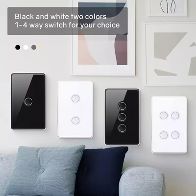 Glomarket Tuya Zigbee/wifi EU Gehärtetes Glas Konkave Taste Berührung Lichtschalter 1/2/3/4 Gang Wifi Wandschalter Arbeiten mit Google Alexa