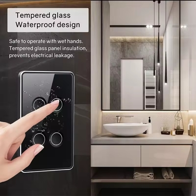 Glomarket Tuya Zigbee/wifi EU Gehärtetes Glas Konkave Taste Berührung Lichtschalter 1/2/3/4 Gang Wifi Wandschalter Arbeiten mit Google Alexa