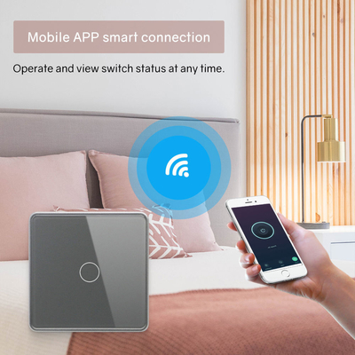 Glomarket Smart EU/UK 1-4Gang Wandschalter WIFI/Zigbee Glass Panel Lichtschalter Tuya Smart Switch mit Google Alexa