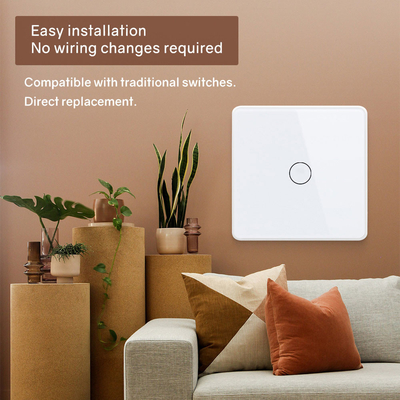 Glomarket Smart EU/UK 1-4Gang Wandschalter WIFI/Zigbee Glass Panel Lichtschalter Tuya Smart Switch mit Google Alexa