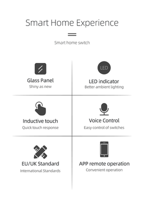Glomarket EU 1/2/3/4 Gang Tuya Smart Switch Licht Alexa Sprachsteuerung Berührung Glas Wand drahtloses WLAN elektrische Schalter
