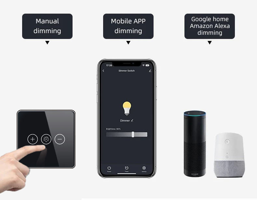 Intelligenter Schalter-drahtloses Glas-Crystal Panel Touch Wall Smart-Schalter-Dimmer-Wi-Filicht Glomarket Tuya Wifi für Smart Home