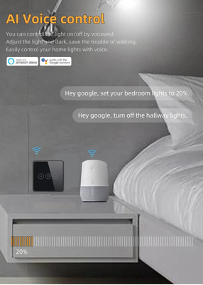 Intelligenter Schalter-drahtloses Glas-Crystal Panel Touch Wall Smart-Schalter-Dimmer-Wi-Filicht Glomarket Tuya Wifi für Smart Home