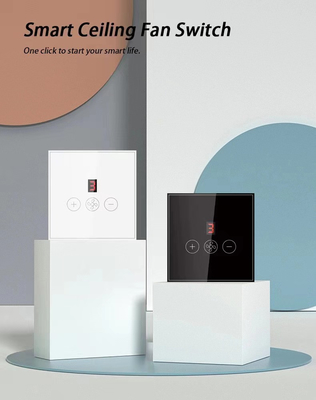 Glomarket Tuya Smart Wifi Deckenventilator Schalter Eu Standard Glas Touch Wand App Fernbedienung Elektrische Ventilator Geschwindigkeitsschalter