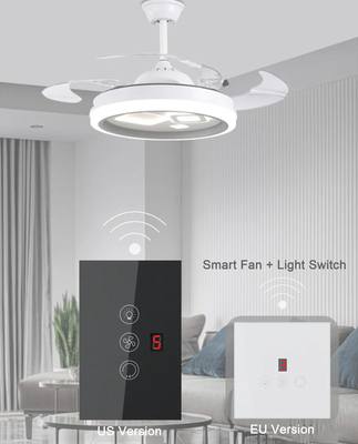 Glomarket Tuya WLAN-Lichtschalter Touch 3 In 1 Schalter 5 Geschwindigkeitsanpassung Deckenventilator Schalter für Alexa Google Home