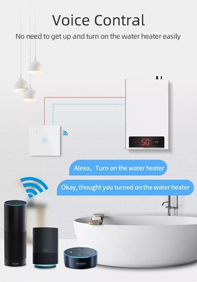 Glomarket Smart Home Fernbedienung mit Sprachsteuerung Berührungsplatte Warmwasserbereiter Schalter Tuya Wireless Wifi Boiler Schalter