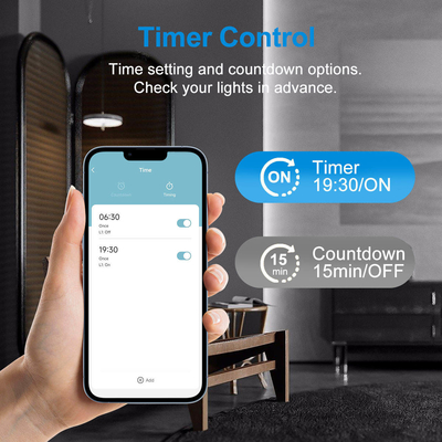 Glomarket Tuya Wifi Smart Wall Light Switch 1/2/3 Gang Unterstützung Sprach/App/Touch Control mit Temperaturbildschirm