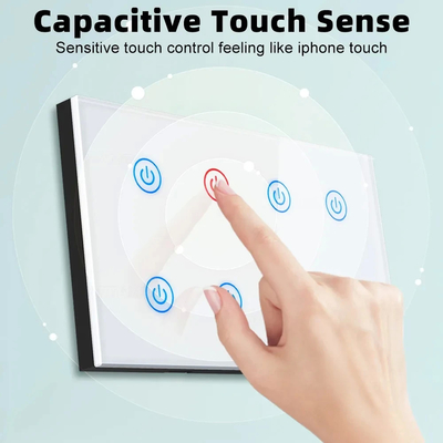 Glomarket Smart Home 8 Gang Wandschalter US Standard Tuya Voice APP Fernbedienung drahtlose Wand Berührungslicht Schalter