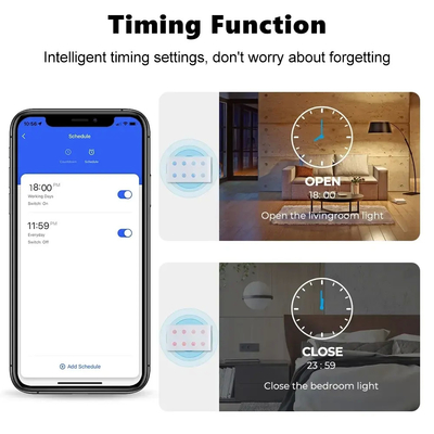 Glomarket Smart Home 8 Gang Wandschalter US Standard Tuya Voice APP Fernbedienung drahtlose Wand Berührungslicht Schalter
