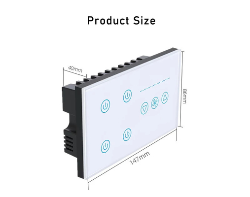 Glomarket Tuya Smart Wall Touch Switch Glasplatte Elektrolicht und Lüfter Schalter Smart Life Alexa Sprachsteuerung