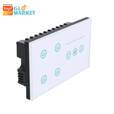 Glomarket Tuya Smart Wall Touch Switch Glasplatte Elektrolicht und Lüfter Schalter Smart Life Alexa Sprachsteuerung