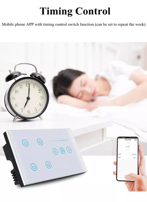 Glomarket Tuya Smart Wall Touch Switch Glasplatte Elektrolicht und Lüfter Schalter Smart Life Alexa Sprachsteuerung