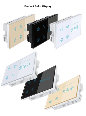 Glomarket Tuya Smart Wall Touch Switch Glasplatte Elektrolicht und Lüfter Schalter Smart Life Alexa Sprachsteuerung