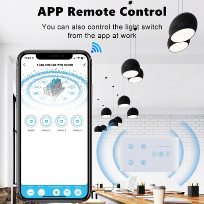 Glomarket Tuya Smart Wall Touch Switch Glasplatte Elektrolicht und Lüfter Schalter Smart Life Alexa Sprachsteuerung