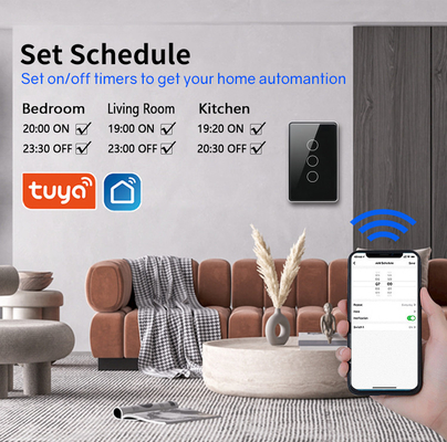 Glomarket Tuya Smart Switch Wifi US Elektrischer Wandschalter Google Home Alexa Lichtlampe Touch Switch App Steuerung