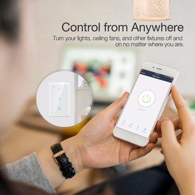 Glomarket Neues Design Produkte Tuya Smart Wifi Wandschalter US Standard Glas Touch Panel Licht Schalter Unterstützung App Fernbedienung
