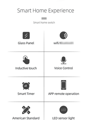Glomarket Neues Design Produkte Tuya Smart Wifi Wandschalter US Standard Glas Touch Panel Licht Schalter Unterstützung App Fernbedienung