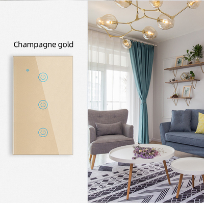 Glomarket Neues Design Produkte Tuya Smart Wifi Wandschalter US Standard Glas Touch Panel Licht Schalter Unterstützung App Fernbedienung
