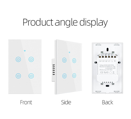 Glomarket Neues Design Produkte Tuya Smart Wifi Wandschalter US Standard Glas Touch Panel Licht Schalter Unterstützung App Fernbedienung