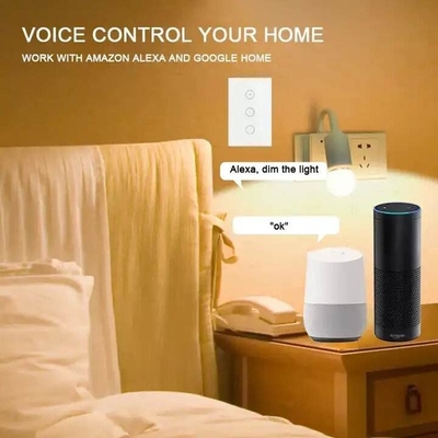Glomarket Digital Smart Switch Licht Wifi Dimmer Wireless Glass Touch Wandlicht Schalter Panel Tuya Fernbedienung mit Alexa