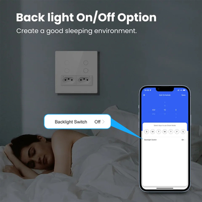 Glomarket Smart Wifi Brasilien Standard Smart Home Tuya Smart 4 Gang Schalter und Steckdose Wifi Smart Wall Steckdose Arbeiten mit Alexa