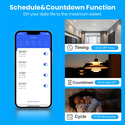 Glomarket Smart Wifi Brasilien Standard Smart Home Tuya Smart 4 Gang Schalter und Steckdose Wifi Smart Wall Steckdose Arbeiten mit Alexa
