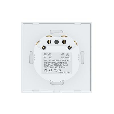 Glomarket Tuya Wifi Smart Fan Switch Tuya Smart Switch Lüftergeschwindigkeit Licht Ein- und Ausschalten Sprachsteuerung Steuerschalter EU / US-Standard
