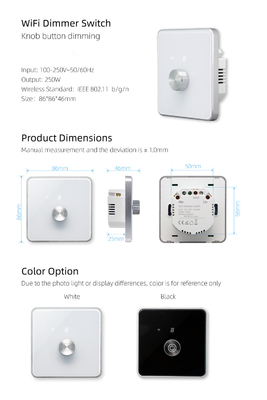 Glomarket Smart Home Dimmer Schalter Tuya Zigbee Sprachsteuerung Knopf Dimming Helligkeit mit Digital Display anpassen