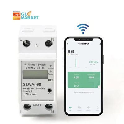 Glomarket Wifi Tuya/Smart Life App Fernbedienung Smart Circuit Protector Relais Gerät Schalter Brecher Energiezähler