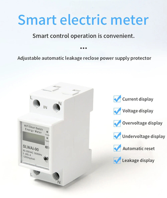 Glomarket Wifi Tuya/Smart Life App Fernbedienung Smart Circuit Protector Relais Gerät Schalter Brecher Energiezähler