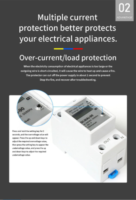 Glomarket Wifi Tuya/Smart Life App Fernbedienung Smart Circuit Protector Relais Gerät Schalter Brecher Energiezähler