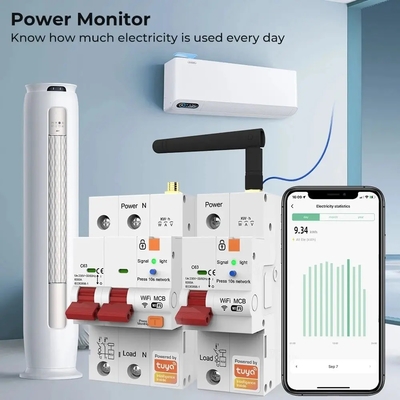 Glomarket Wifi-Schaltkreislaufschalter Smart Switch Tuya Smart 1p 2p 3p 4p Smart Home System Elektrischer Schaltkreislauf 4P MCB-Schaltkreislaufschalter