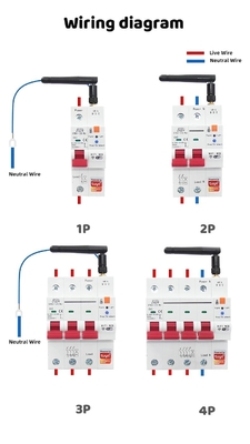 Glomarket Wifi-Schaltkreislaufschalter Smart Switch Tuya Smart 1p 2p 3p 4p Smart Home System Elektrischer Schaltkreislauf 4P MCB-Schaltkreislaufschalter