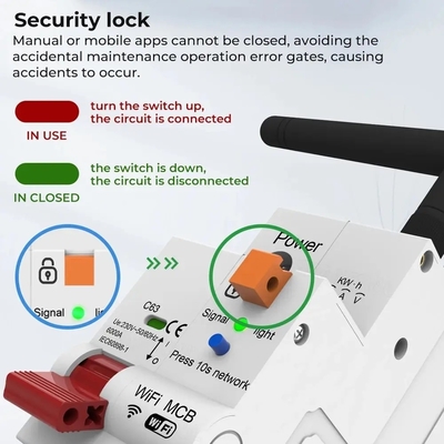 Glomarket Wifi-Schaltkreislaufschalter Smart Switch Tuya Smart 1p 2p 3p 4p Smart Home System Elektrischer Schaltkreislauf 4P MCB-Schaltkreislaufschalter