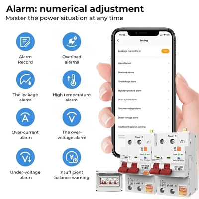 Glomarket Wifi-Schaltkreislaufschalter Smart Switch Tuya Smart 1p 2p 3p 4p Smart Home System Elektrischer Schaltkreislauf 4P MCB-Schaltkreislaufschalter