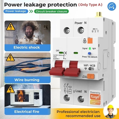 Glomarket Wifi-Schaltkreislaufschalter Smart Switch Tuya Smart 1p 2p 3p 4p Smart Home System Elektrischer Schaltkreislauf 4P MCB-Schaltkreislaufschalter