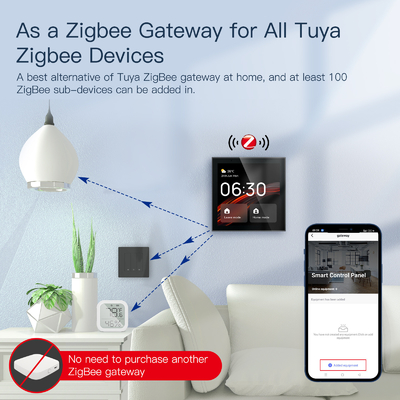 Glomarket Tuya Smart 4-Zoll Multi-Funktion Touch-Bildschirm-Steuerung Alexa Stimme Zigbee Zentralsteuerung
