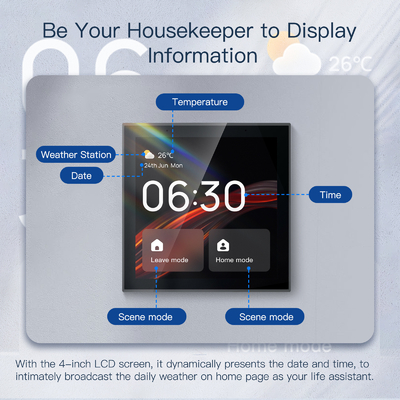 Glomarket Tuya Smart 4-Zoll Multi-Funktion Touch-Bildschirm-Steuerung Alexa Stimme Zigbee Zentralsteuerung